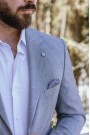 Men's summer Suit in Sky Blue-Mixed Wool