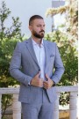 Men's summer Suit in Sky Blue-Mixed Wool