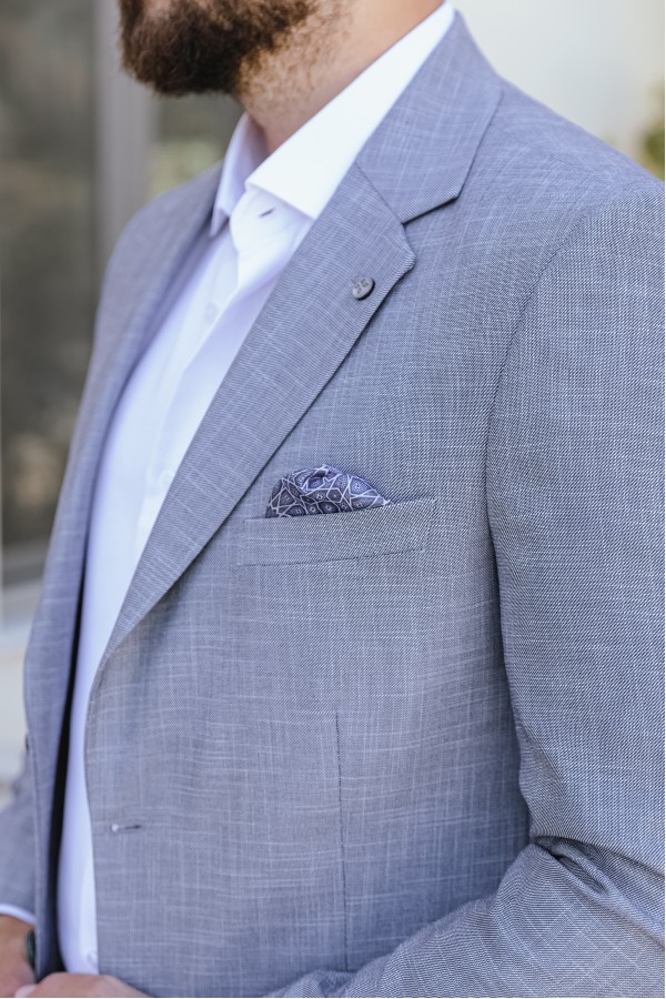 Men's summer Suit in Sky Blue-Mixed Wool