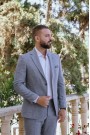 Men's summer Suit in Sky Blue-Mixed Wool