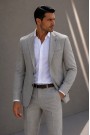 Men's light grey suit Mixed Wool