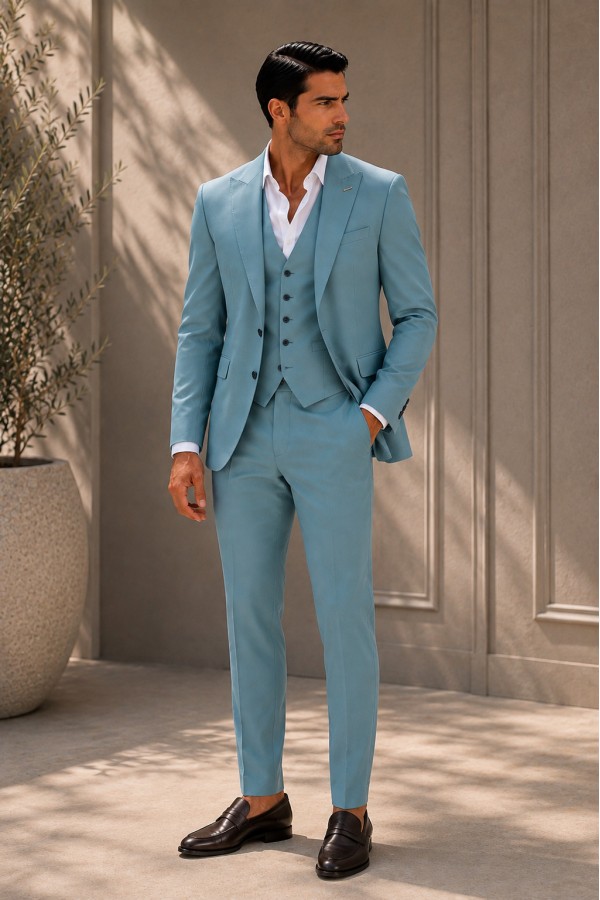 Ανδρικό Aqua Κοστούμι Mixed Wool