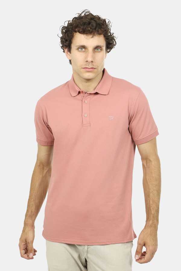 Men pink polo t-shirt