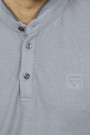 Men's Mandarin Collar Polo Shirt in Grey