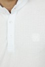 Men's Mandarin Collar Polo Shirt in White 