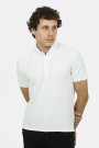 Men's Mandarin Collar Polo Shirt in White 
