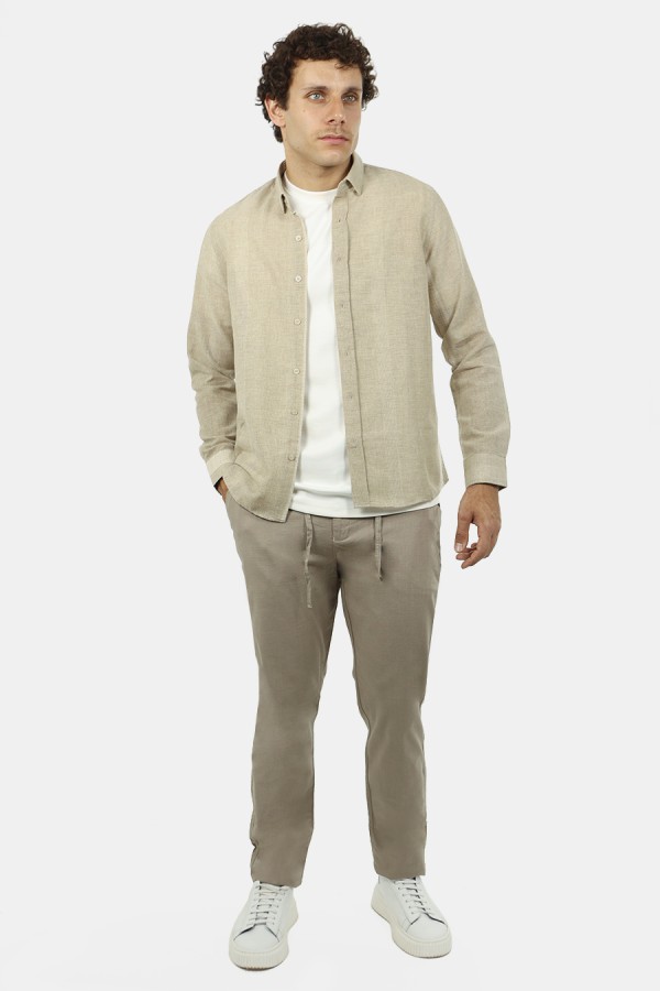 Men beige shirt