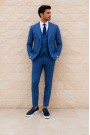 Men's Blue Suit Lightweight Mixed Wool