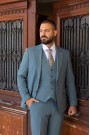 Men's Petrol Suit Mixed Wool