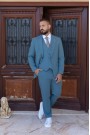Men's Petrol Suit Mixed Wool
