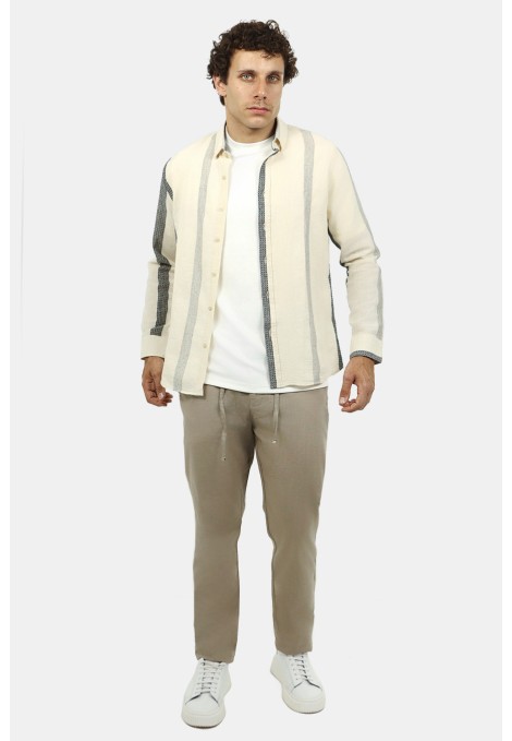 Men dark beige pants