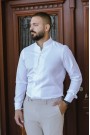 Ανδρικό Λευκό Πουκάμισο με Ιδιαίτερο Γιακά 