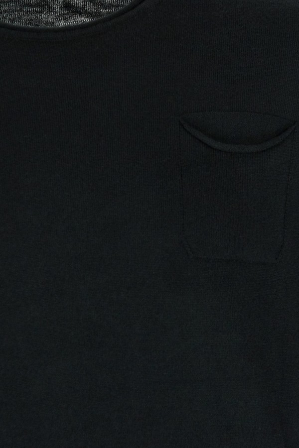 Μαυρη Πλεκτη Μπλουζα με Τσεπακι (W182175)