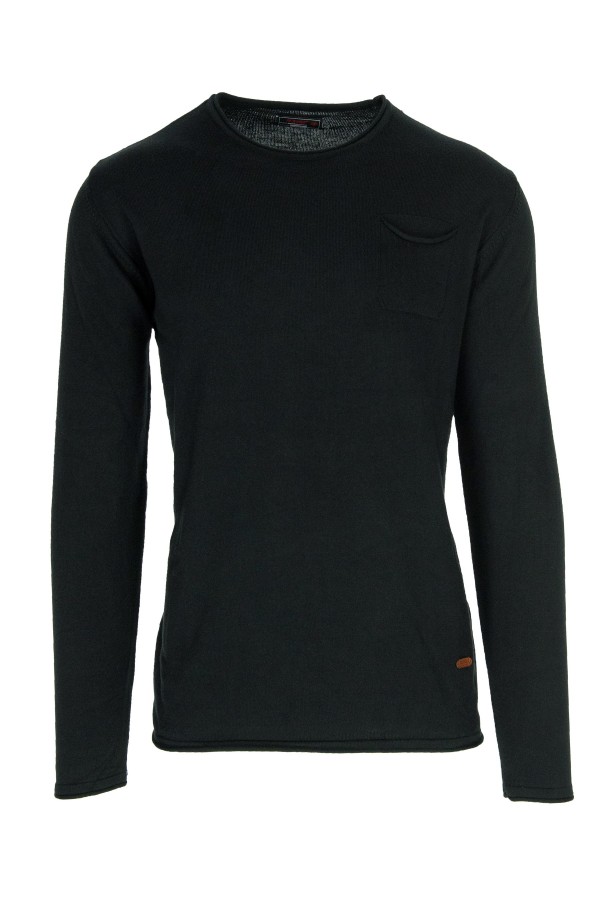 La pupa black knitted t-shirt with pocket (w182175)