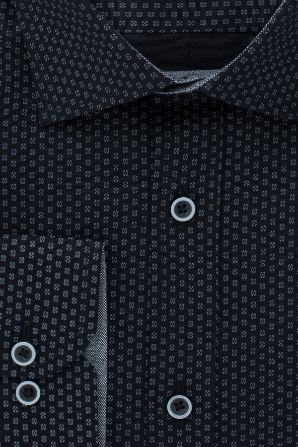 Black Printed Shirt Slim Fit (W1910152)