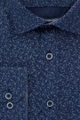 Dark Blue Printed Shirt Slim Fit (W191093)