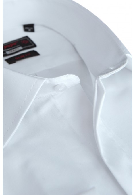 White 100% Cotton Plain Shirt Slim Fit (W192055)