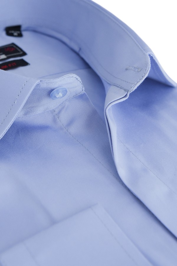 Blue 100% Cotton Plain Shirt Slim Fit (W192055)