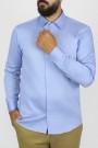 La pupa blue 100% cotton plain shirt slim fit (w192055)