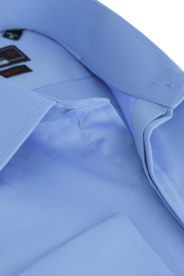 La pupa blue elastic plain shirt slim fit  (w19216)