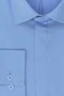 Blue Elastic Plain Shirt Slim Fit  (W19216)