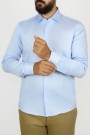 Ανδρικό σιελ πουκάμισο slim fit 