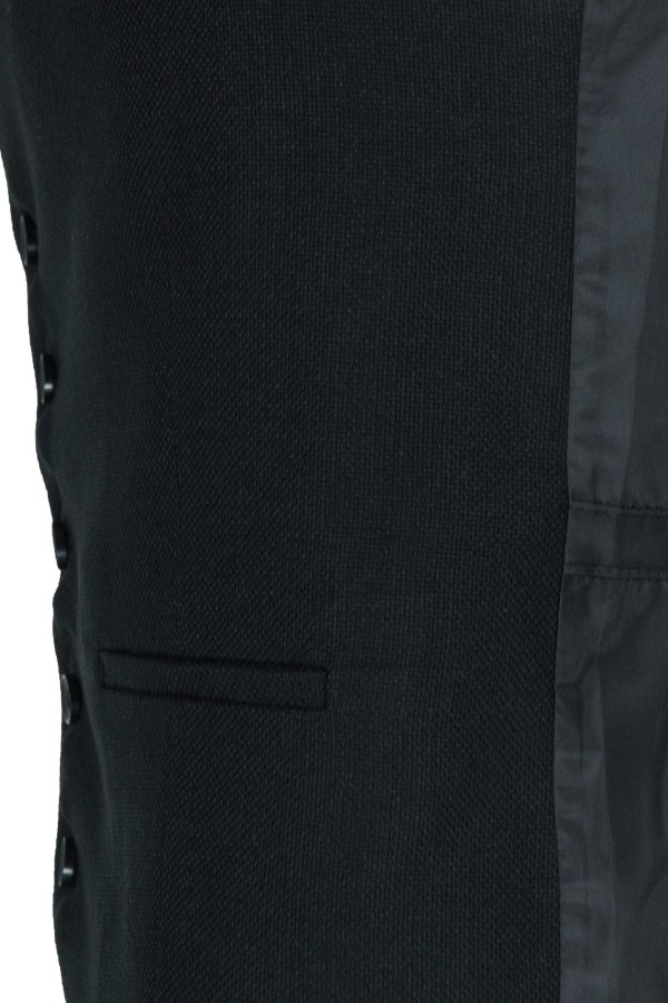 Black Vest with Textured Weave (W19510)