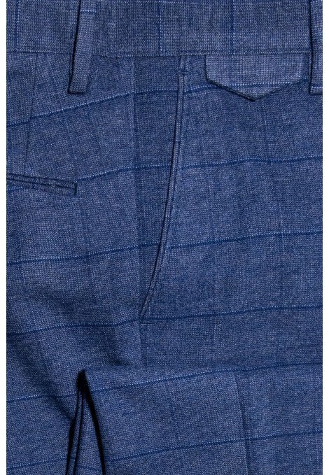 Blue Checked Chinos Pants (W2006)