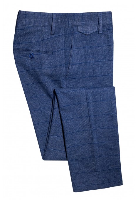 Blue Checked Chinos Pants (W2006)