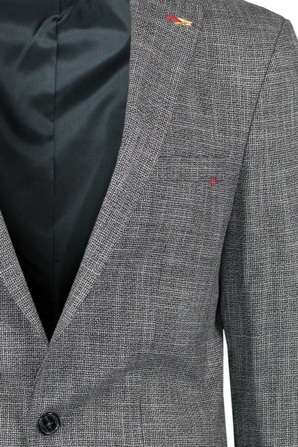 Grey Blazer with textured Weave (W202080)