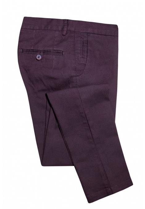 Bordeuax Chinos Pants with Textured Weave Regular Fit (W20240)