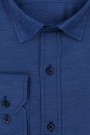 Ανδρικό μπλέ πουκάμισο με σχέδιο ύφανσης slim fit     