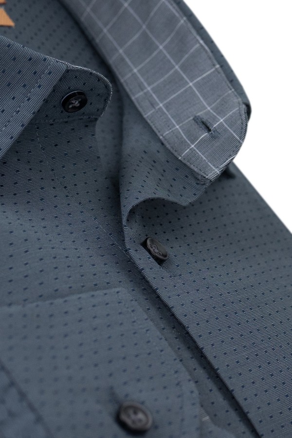 Anthracite Grey Shirt with micro-Textured Weave (W21022)