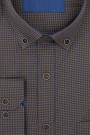 Camel  Checked Shirt with Pocket (W21066)