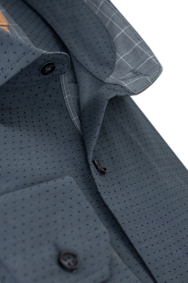 Anthracite Grey Shirt with micro-Textured Weave (W21081)
