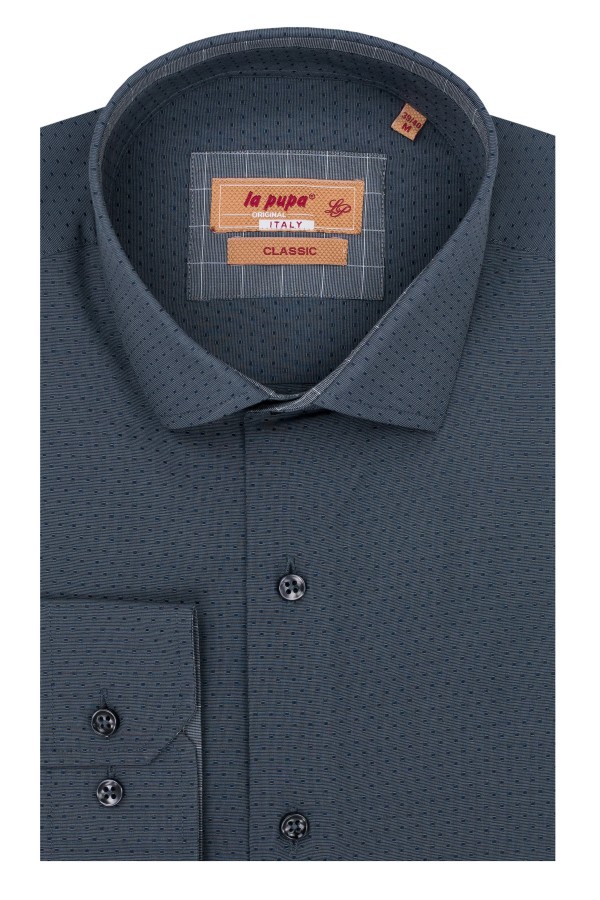 Anthracite Grey Shirt with micro-Textured Weave (W21081)