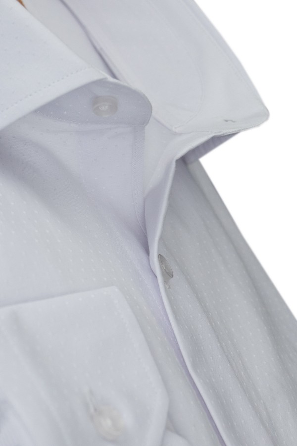 Man’s white shirt with textured weave       