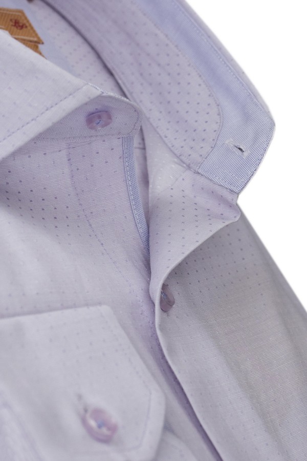 Lilac Shirt with micro-Textured Weave (W21081)