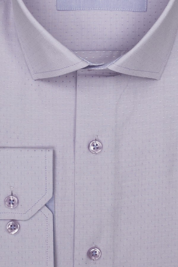 Lilac Shirt with micro-Textured Weave (W21081)