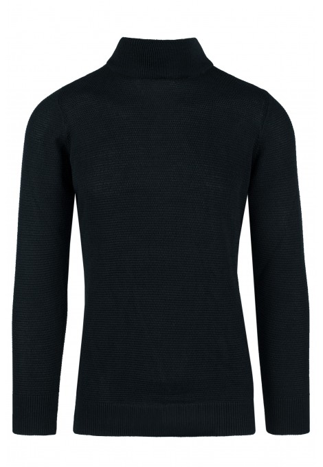 Black Cotton Turtleneck T-shirt (W212400)