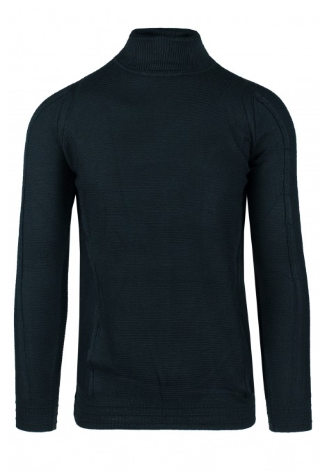 Μαύρη πλεχτή μπλούζα ζιβάγκο (w212403)