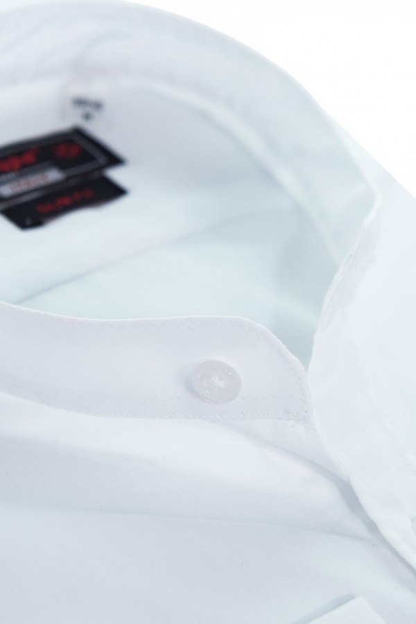 Ανδρικό λευκό πουκάμισο μάο slim fit
