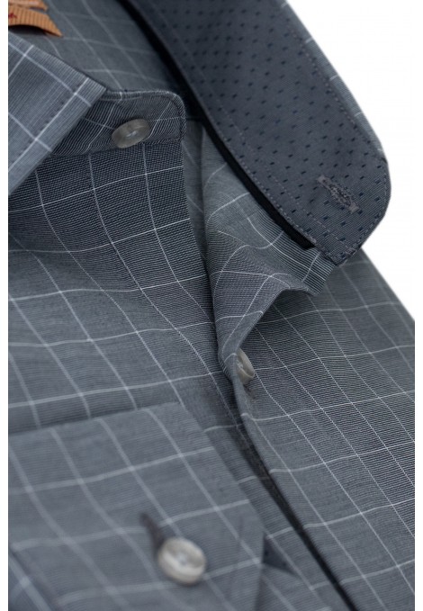 Grey Checked Shirt Slim Fit (W21424)