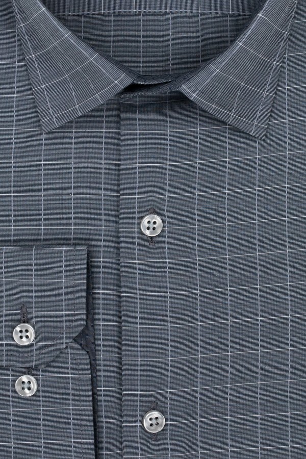 Grey Checked Shirt Slim Fit (W21424)