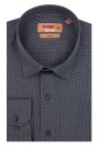 Ανδρικό γκρί πουκάμισο με σχέδιο ύφανσης slim fit Ανδρικό γκρί πουκάμισο με σχέδιο ύφανσης slim fit