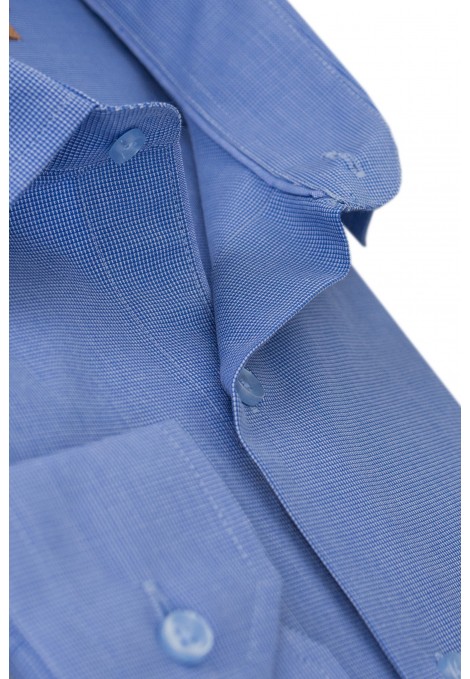Ανδρικό σιέλ πουκάμισο με σχέδιο ύφανσης slim fit
