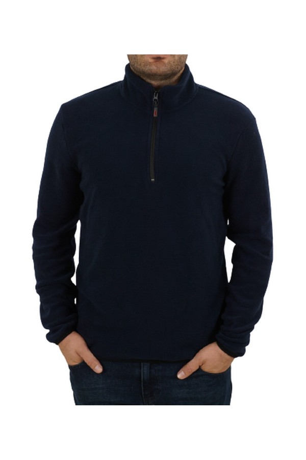 Dark blue fleece sweatshirt classic fit (w216630)