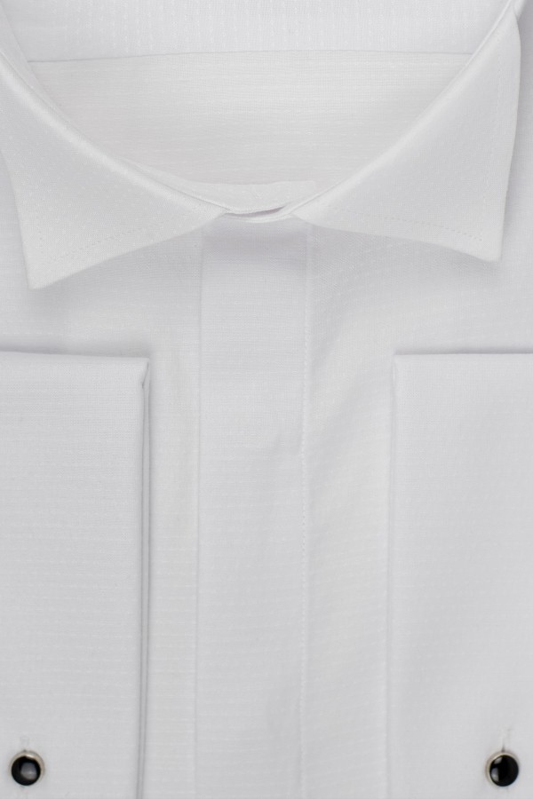 Ανδρικό λευκό γαμπριάτικο πουκάμισο slim fit