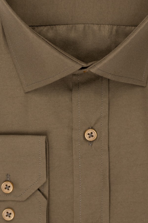 Ανδρικό καφέ πουκάμισο slim fit
