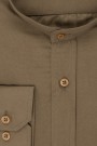 Ανδρικό καφέ πουκάμισο μάο  slim fit 